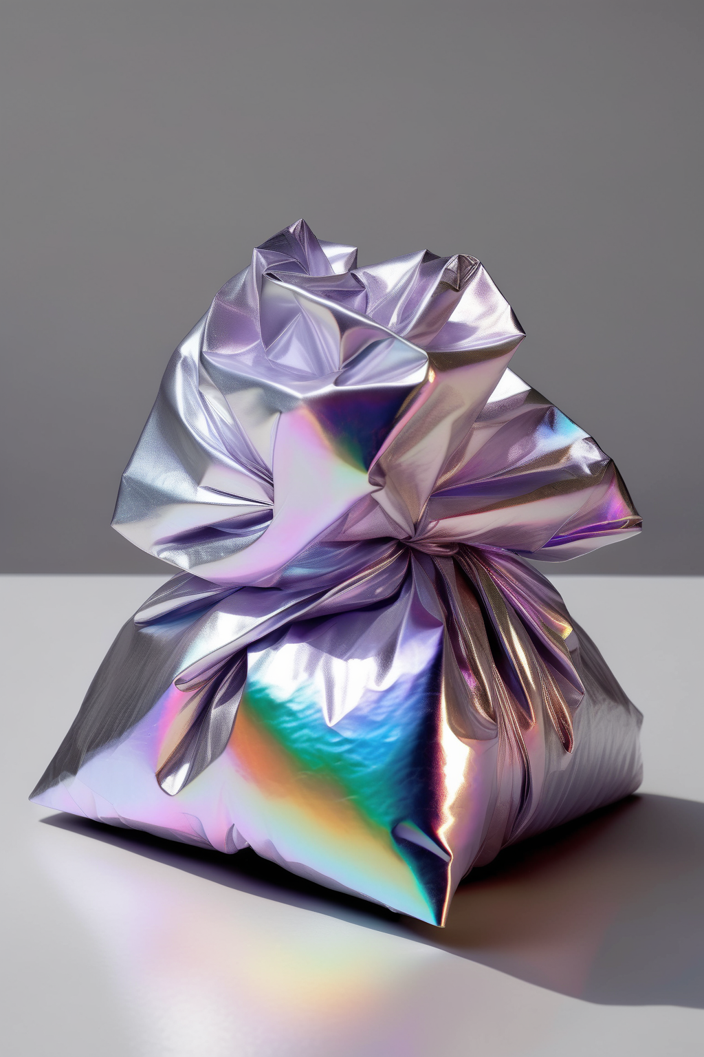 00598-2357498769-_lora_Made Of Iridescent Foil_1_Made Of Iridescent Foil - perfume wrapped like a christo sculpture in iridescent silver paper.png